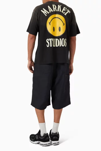 Smiley Upside Down Lockup T-shirt in Cotton