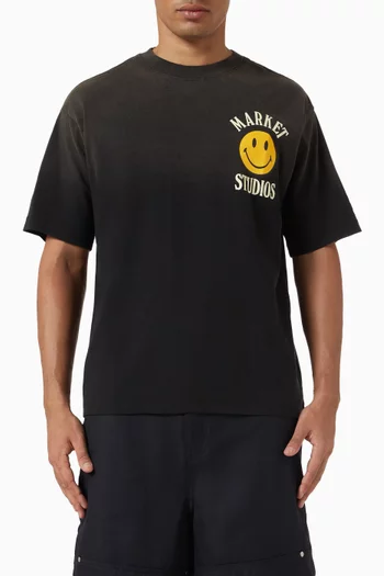Smiley Upside Down Lockup T-shirt in Cotton