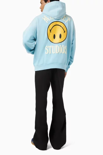 Smiley Upside Down Lockup Hoodie in Cotton