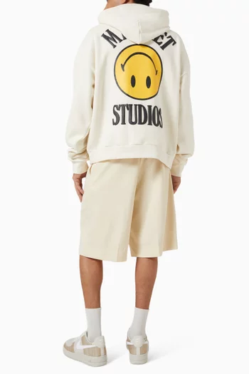 Smiley Upside Down Lockup Hoodie in Cotton