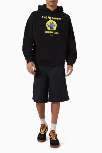 Smiley Call My Lawyer Bear Hoodie in Cotton
