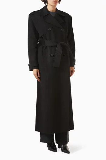 Nikola Padded Trench Coat in Wool Blend