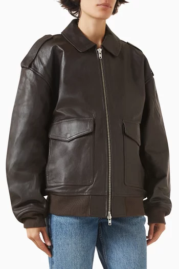Viper Oversized Jacket in Leather