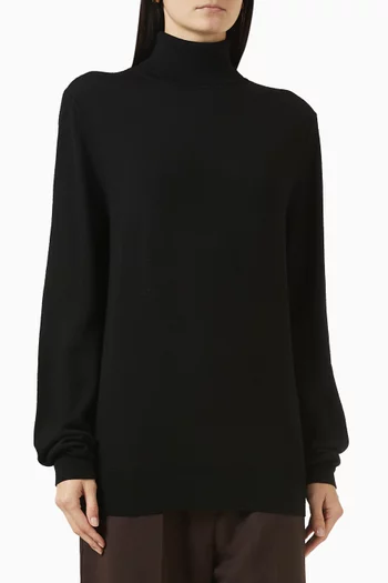 Eve Thin Turtleneck Sweater in Merino Wool