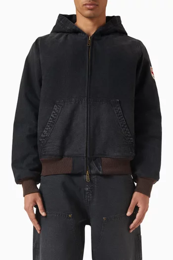 Hooded Work Jacket in Cotton Canvas