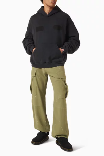 Sun Faded Patch Thermal Hoodie in Cotton