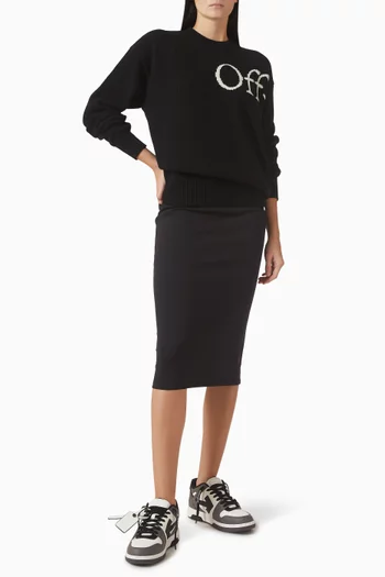 Bookish Logo Knit Sweater in Wool