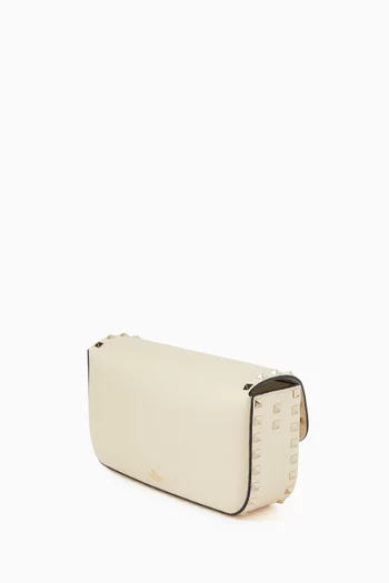 Medium Rockstud Shoulder Bag in Grainy Calfskin Leather