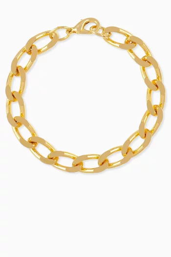 1980s Vintage Flat Curb Chain Bracelet