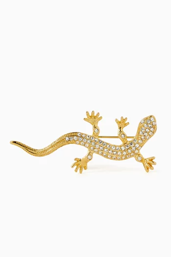 1980s Vintage Swarovski Crystal Lizard Brooch