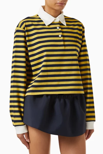 Stripe Polo Shirt in Jersey