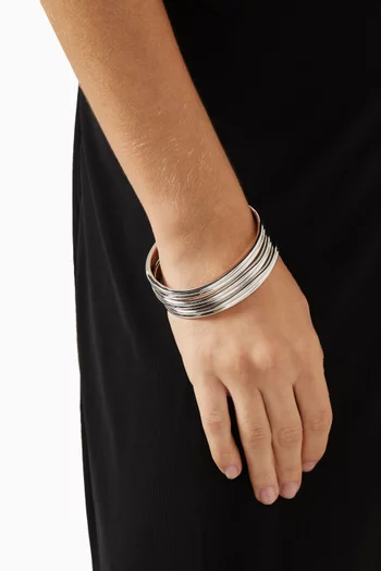 The Mallorca Bangles in Silver-plated Brass, Set of 3
