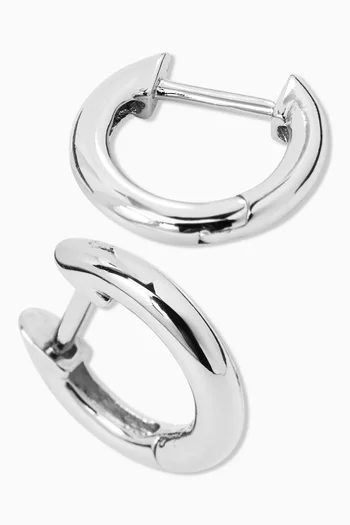 Sicily Huggie Earrings in Silver-plated Brass
