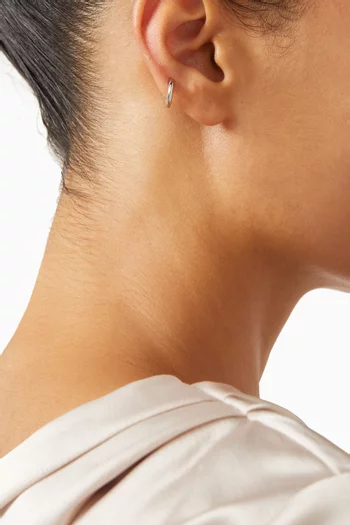 Sicily Huggie Earrings in Silver-plated Brass