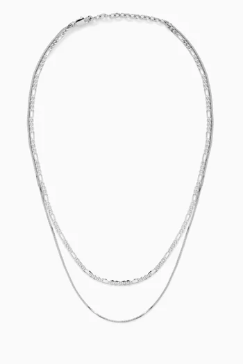 Cecilia Chain Necklace in Silver-plated Brass