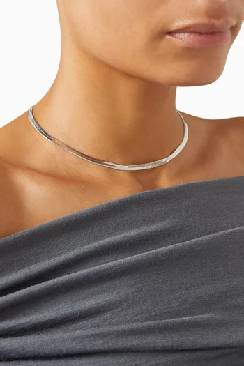 The Classique Herringbone Chain IN Silver-plated Brass