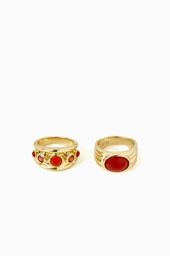 The Valencia Ring Set in 14kt Gold-plated Brass
