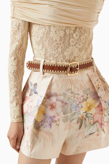 Kaia Belt in Stitched Leather