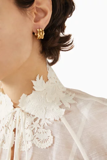 Wisp Mini Hoop Earrings in 16kt Gold-plated Brass