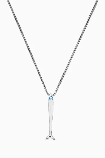 قلادة فينج شوي فيش فضة إسترلينية