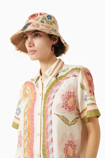 Reversible Shiny Fiore Bucket Hat