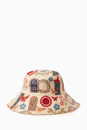 Reversible Shiny Fiore Bucket Hat