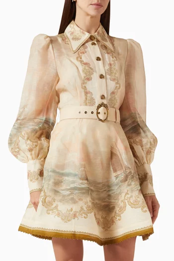 فستان ربيلين مارين قصير مزيج كتان