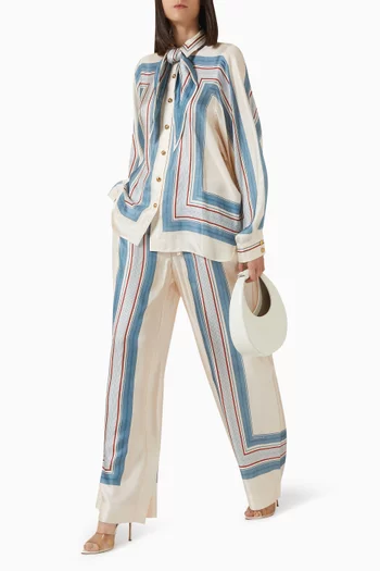 Striped Track Pants in Silk