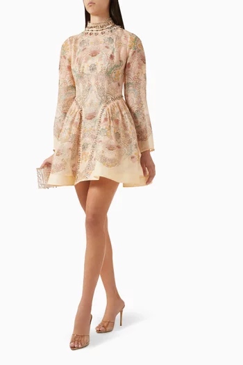 فستان ربيلين مطرز بالخرز مزيج كتان