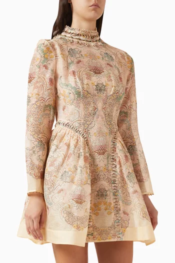 فستان ربيلين مطرز بالخرز مزيج كتان