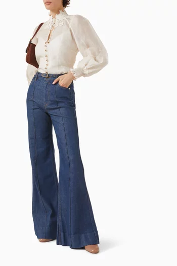 بلوزة ربيلين بياقة عالية