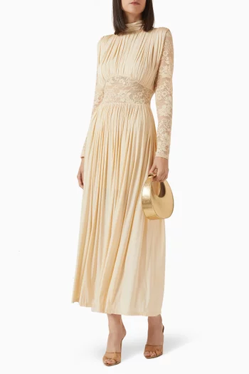 فستان ربيلين بدرابيه دانتيل وجيرسيه