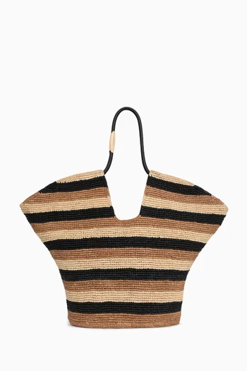 Large Goldentime Tote Bag in Raffia