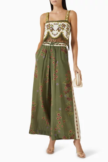 Aida Fringe Crop Top in Cotton