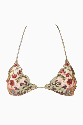 قطعة بيكيني علوية لوليتا مطرزة