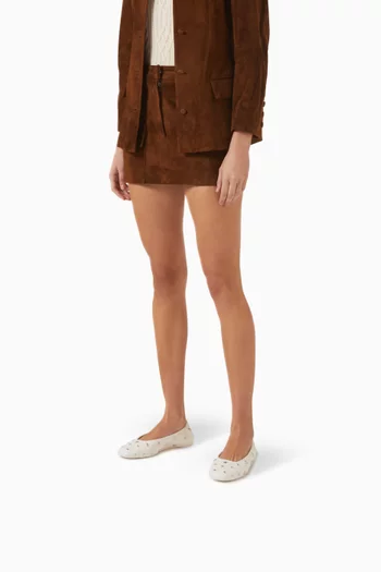 حذاء باليرينا هالو بكعب مسطح جلد