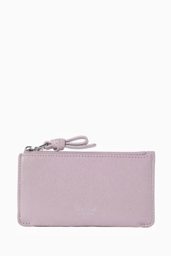 حافظة بطاقات لوب إيست/ويست بسحّاب جلد لامع