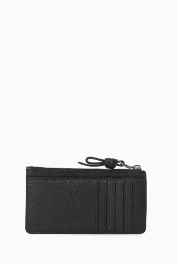 Loop East West Zip Card Case in Leather