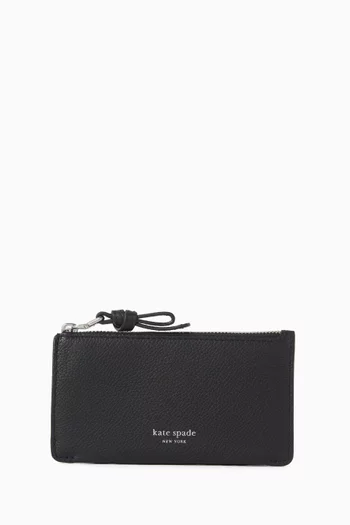 Loop East West Zip Card Case in Leather