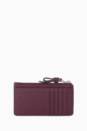 Loop East West Zip Card Case in Leather