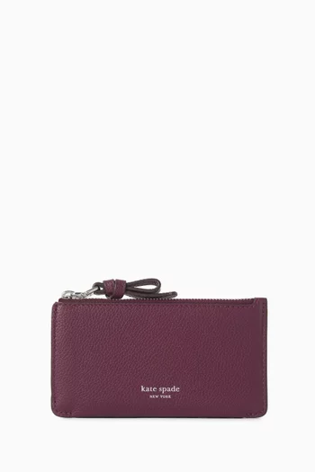 Loop East West Zip Card Case in Leather