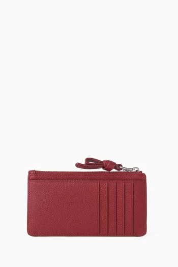 Loop East West Zip Card Case in Leather