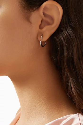 Amour Huggie Earrings in Silver-plated Metal