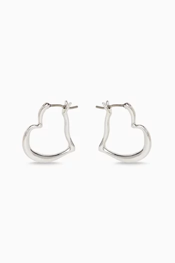 Amour Huggie Earrings in Silver-plated Metal