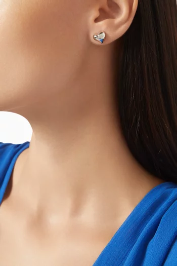 Amour Stud Earrings in Plated Metal