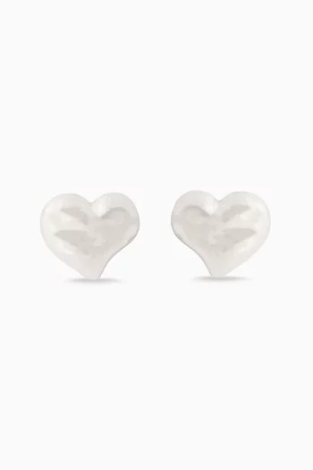 Amour Stud Earrings in Plated Metal