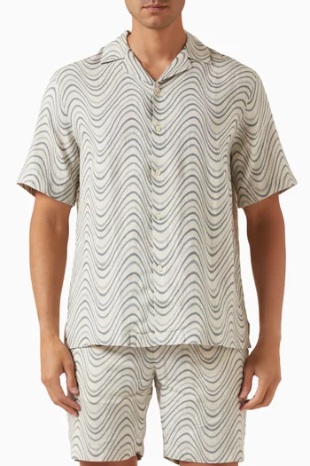 Roberto Fibra Print Shirt in Linen