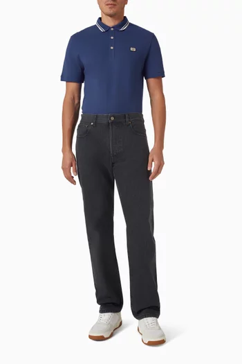 VLOGO Patch Polo T-shirt in Cotton-piqué