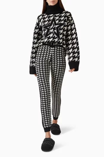 سترة بنسيج سميك مزين بنقشة هاوندزتوث صوف مارينو