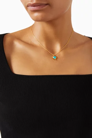 Heart Pendant Necklace in 24kt Gold-plated Silver